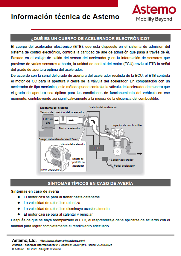 ¿QUÉ ES UN CUERPO DE ACELERADOR ELECTRÓNICO?