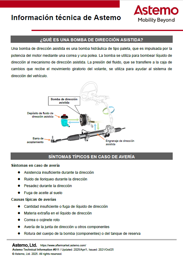¿QUÉ ES UNA BOMBA DE DIRECCIÓN ASISTIDA?