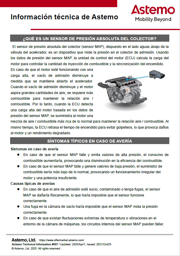 ¿QUÉ ES UN SENSOR DE PRESIÓN ABSOLUTA DEL COLECTOR?