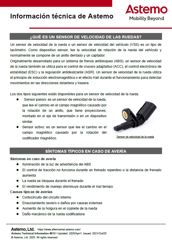 ¿QUÉ ES UN SENSOR DE VELOCIDAD DE LAS RUEDAS?