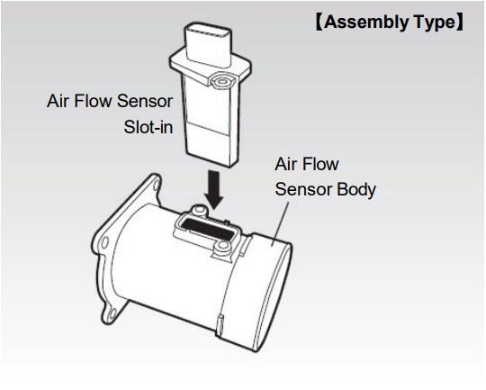 1. For the "Assembly Type" mass air flow sensor, the sensor and the air flow sensor body are integrated.