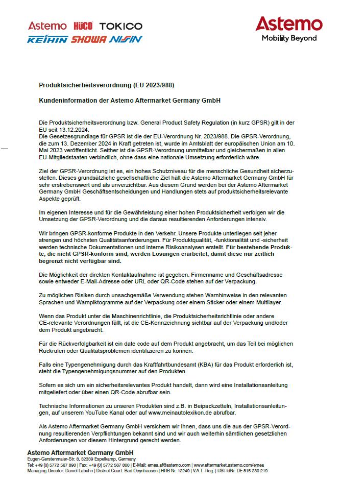 Produktsicherheitsverordnung (EU 2023/988)