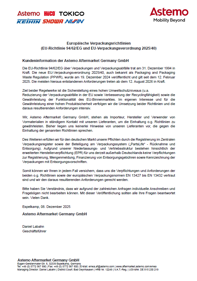 Europäische Verpackungsrichtlinien (EU-Richtlinie 94/62/EG und EU-Verpackungsverordnung 2025/40)