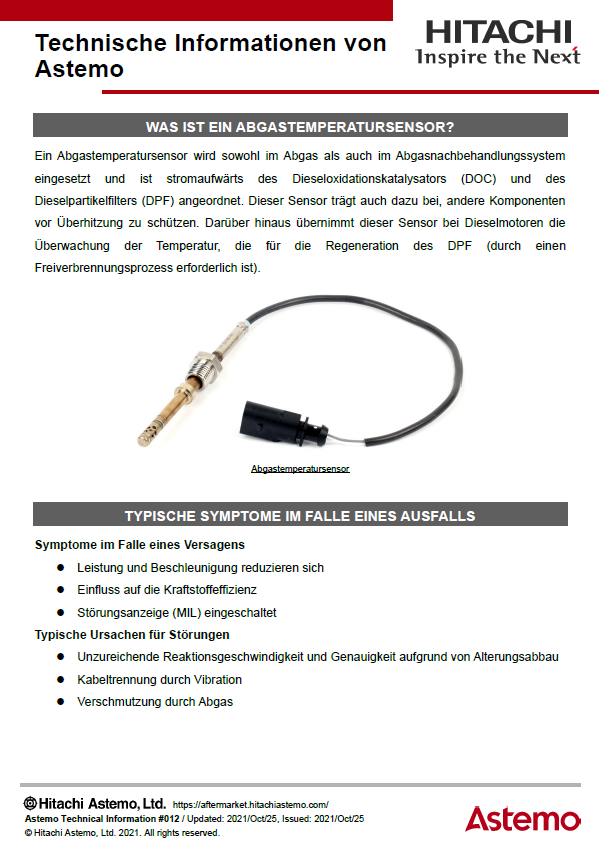 WAS IST EIN ABGASTEMPERATURSENSOR?