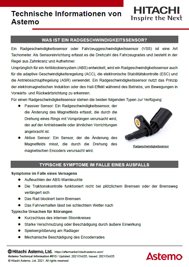 WAS IST EIN RADGESCHWINDIGKEITSSENSOR?