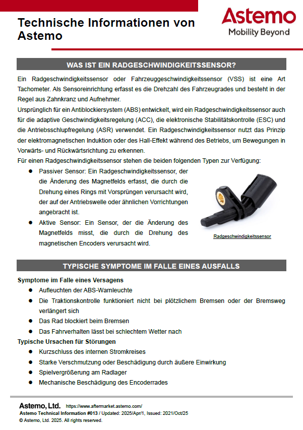 WAS IST EIN RADGESCHWINDIGKEITSSENSOR?