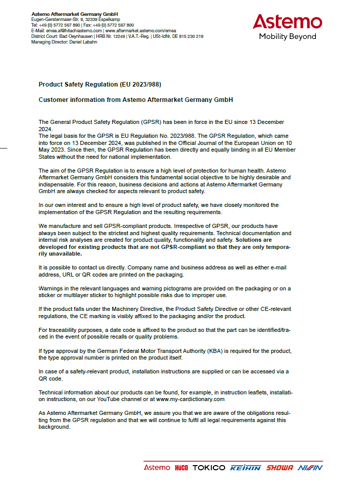 Product Safety Regulation (EU 2023/988)