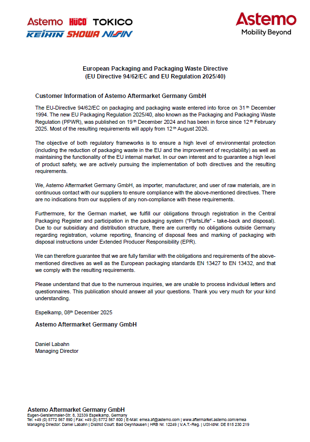 European Packaging and Packaging Waste Directive (EU Directive 94/62/EC and EU Regulation 2025/40)