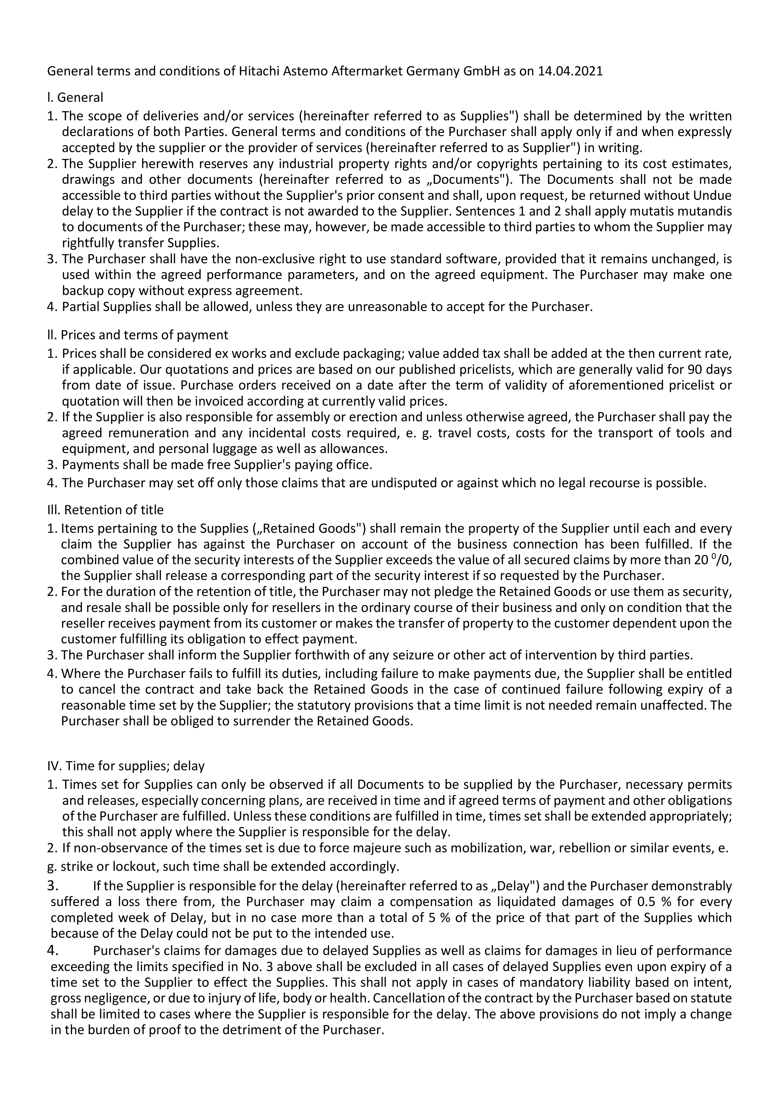 General Terms & Conditions 