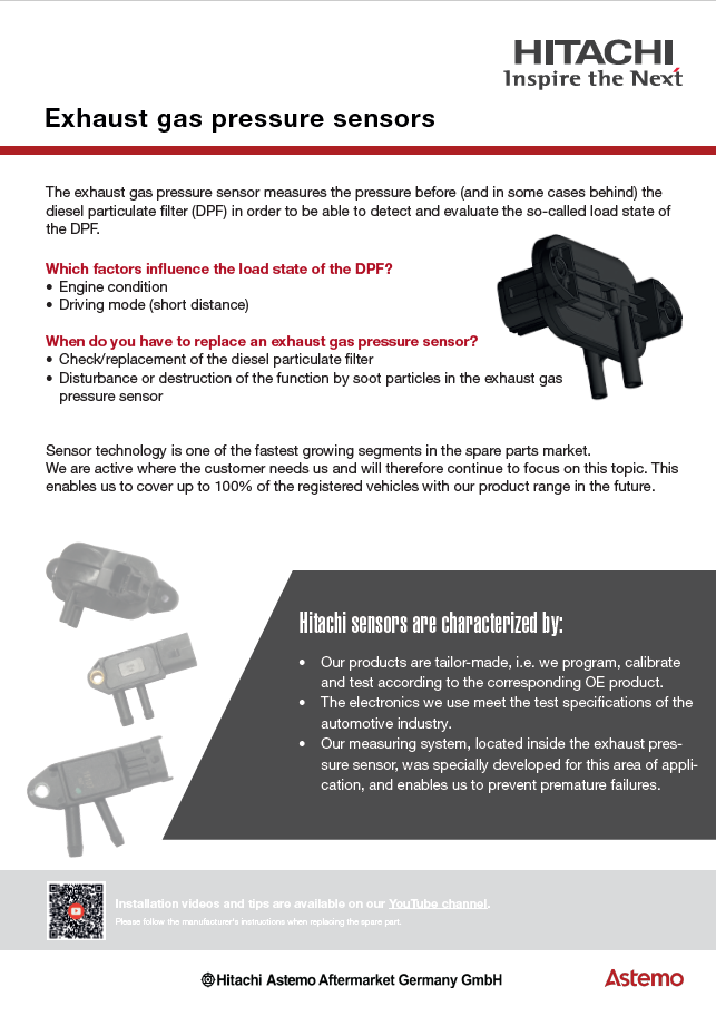 Exhaust gas pressure sensor technical article