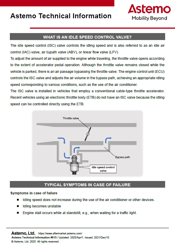 WHAT IS AN IDLE SPEED CONTROL VALVE?