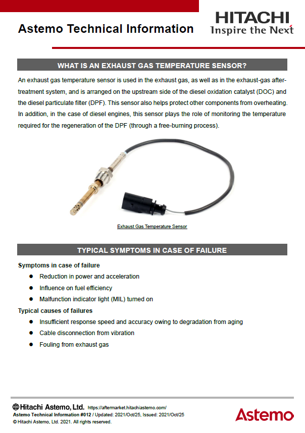 WHAT IS AN EXHAUST GAS TEMPERATURE SENSOR?