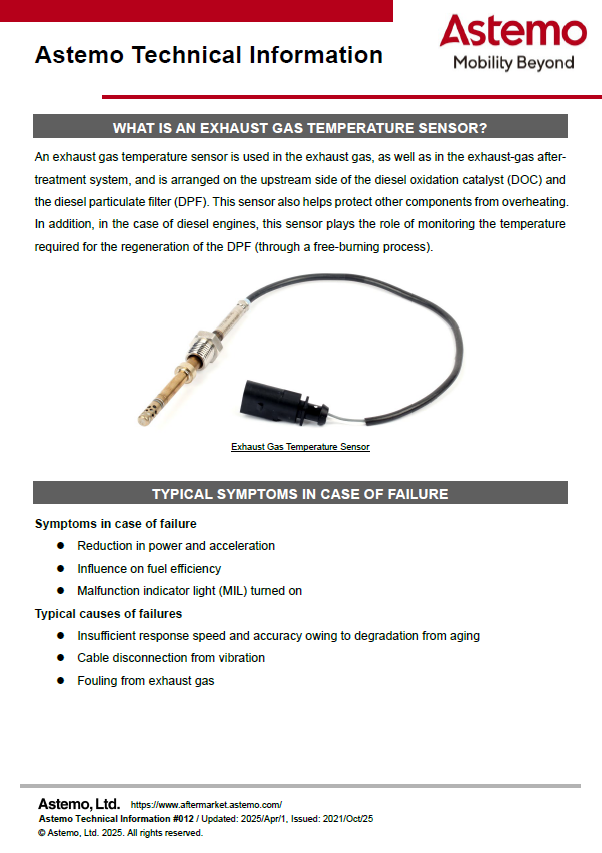 WHAT IS AN EXHAUST GAS TEMPERATURE SENSOR?