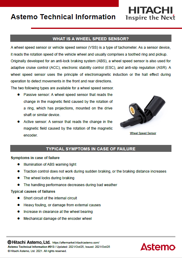 WHAT IS A WHEEL SPEED SENSOR?