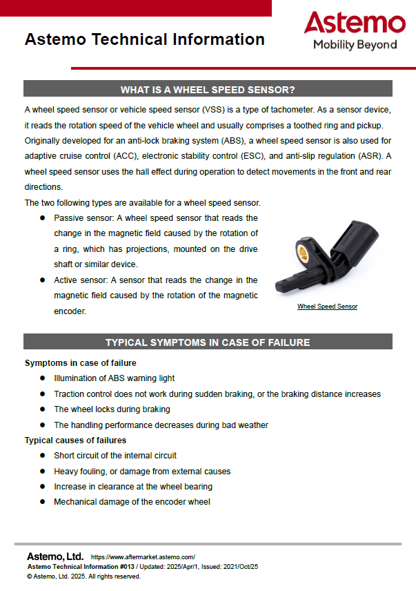 WHAT IS A WHEEL SPEED SENSOR?