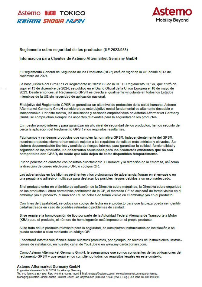 Reglamento sobre seguridad de los productos (UE 2023/988)