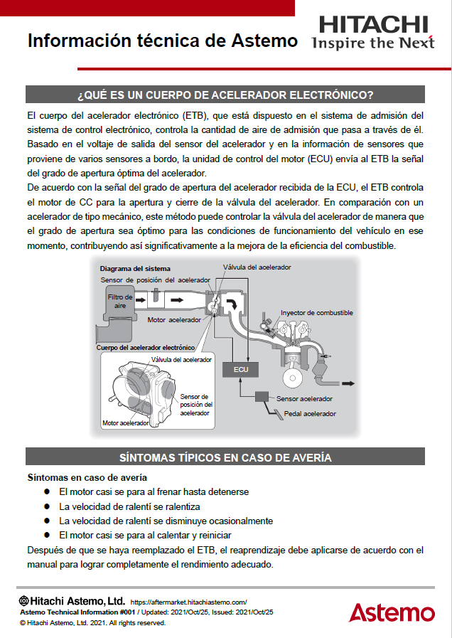 ¿QUÉ ES UN CUERPO DE ACELERADOR ELECTRÓNICO?