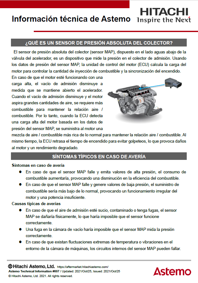 ¿QUÉ ES UN SENSOR DE PRESIÓN ABSOLUTA DEL COLECTOR?
