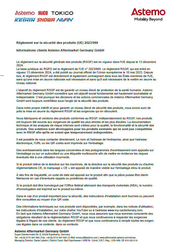 Règlement sur la sécurité des produits (UE) 2023/988