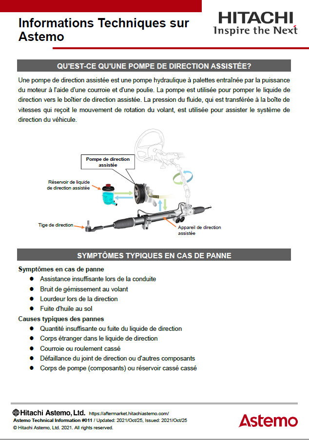QU'EST-CE QU'UNE POMPE DE DIRECTION ASSISTÉE?