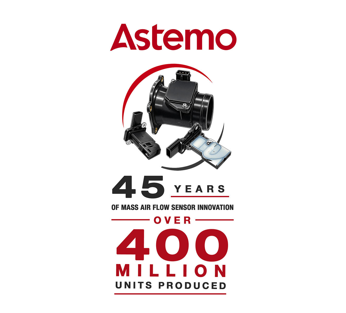 Astemoエアフローセンサーは生産開始から45周年、累積生産数は4億台超（2026年7月時点）