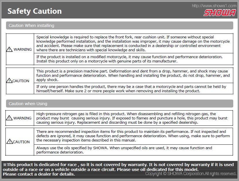 CRF450R用A_KIT_T6161_10 user's manual